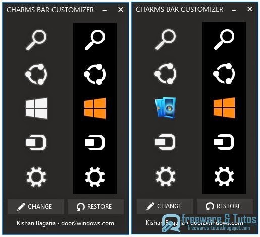 Charms Bar Customizer : un logiciel portable pour personnaliser la  barre des charmes de Windows 8.1