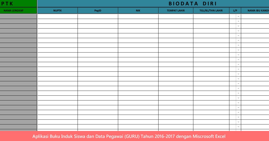 Aplikasi Buku Induk Siswa dan Data Pegawai (GURU) Tahun