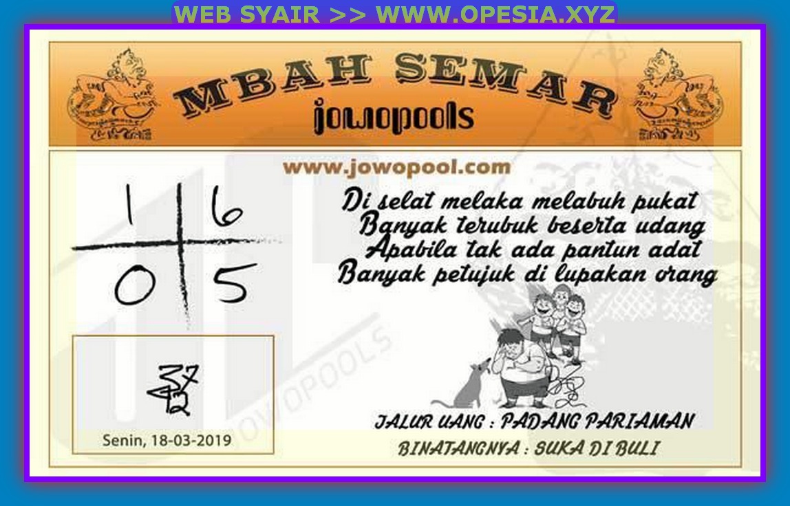 Kode Syair hongkong Senin 18 Maret 2019 GOsyair SEDIA