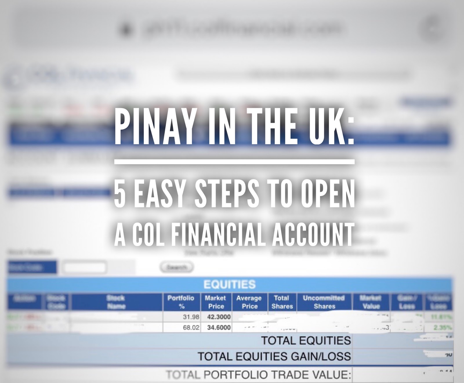 Pinay in the UK: 5 Easy Steps to Open a COL Financial Account