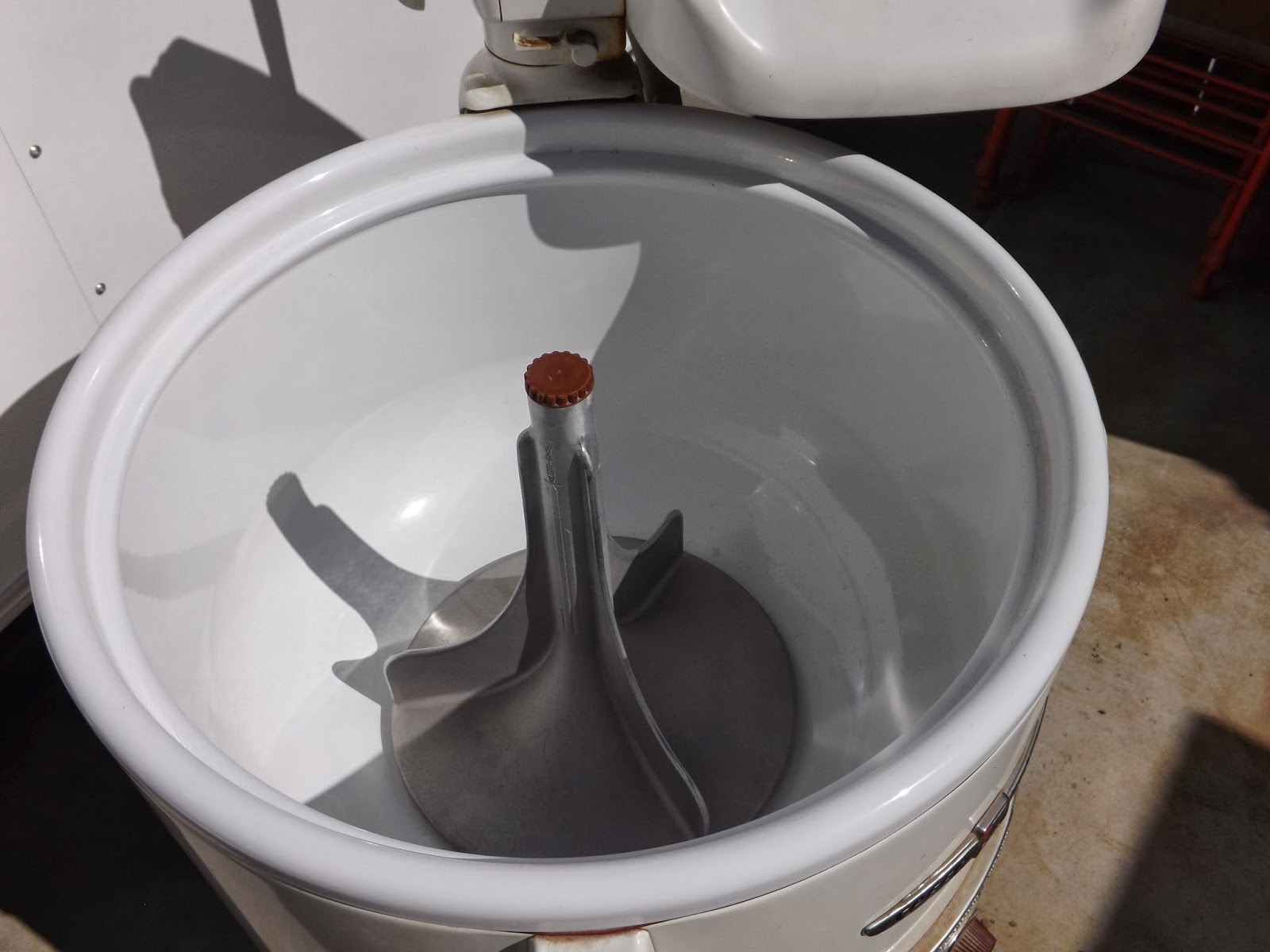 Selling excess: Vintage Speed Queen Deluxe Wringer washing machine.