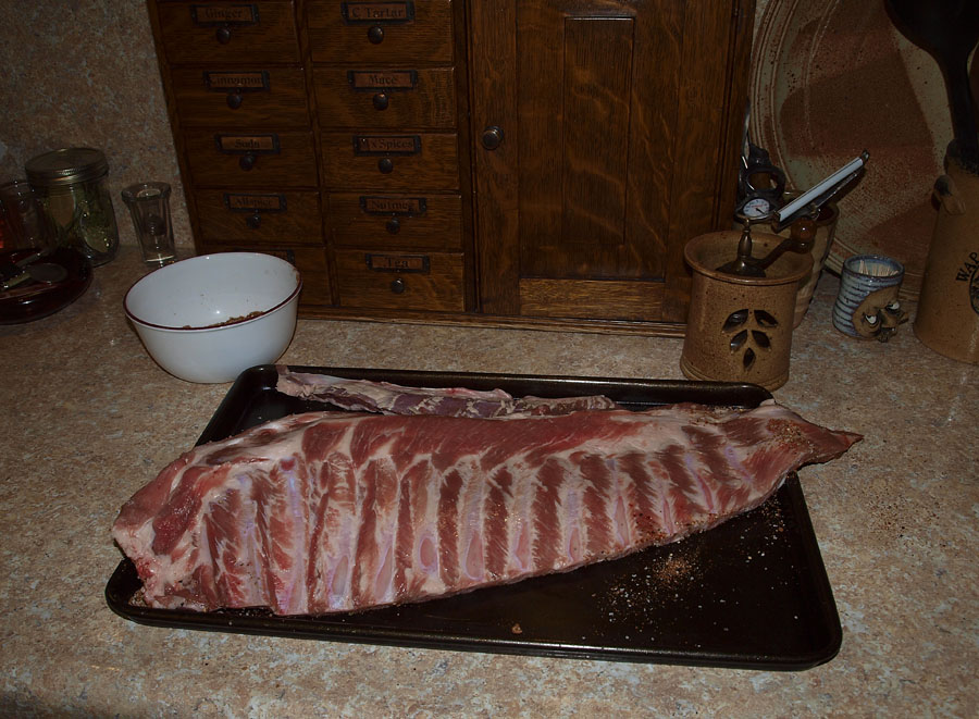 Pellet Smoker Cooking Crispy Dry Rub Spare Ribs