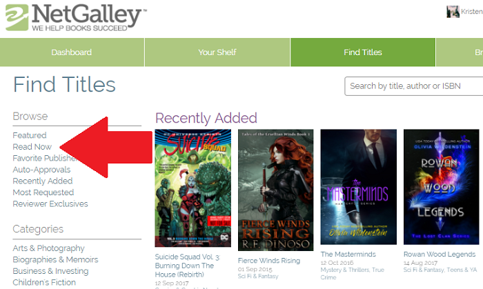 Getting started with NetGalley - read now books