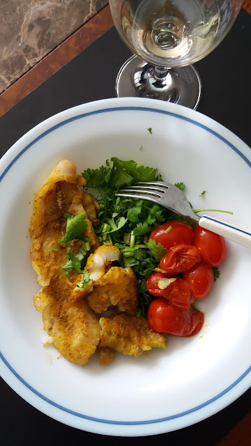 Délicieuse recette de poisson:filets de merlan au curry de Balti