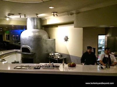 futuristic pizza oven at Fattoria e Mare in Burlingame, California
