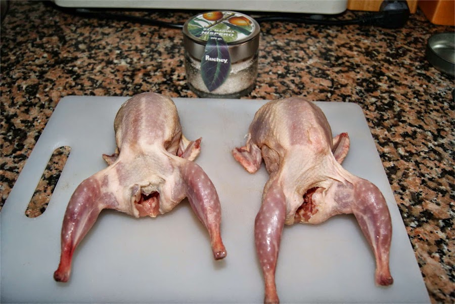 Codornices con nísperos paso 1