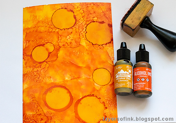 Layers of ink - Alcohol Ink Lift Background Tutorial by Anna-Karin Evaldsson, with Ranger alcohol inks