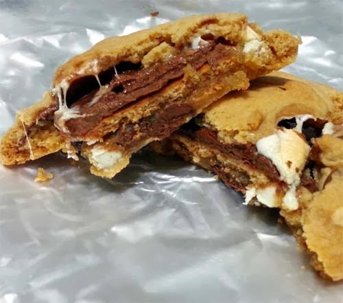Chewy Gooey Chocolate-y Smores Stuffed Cookies