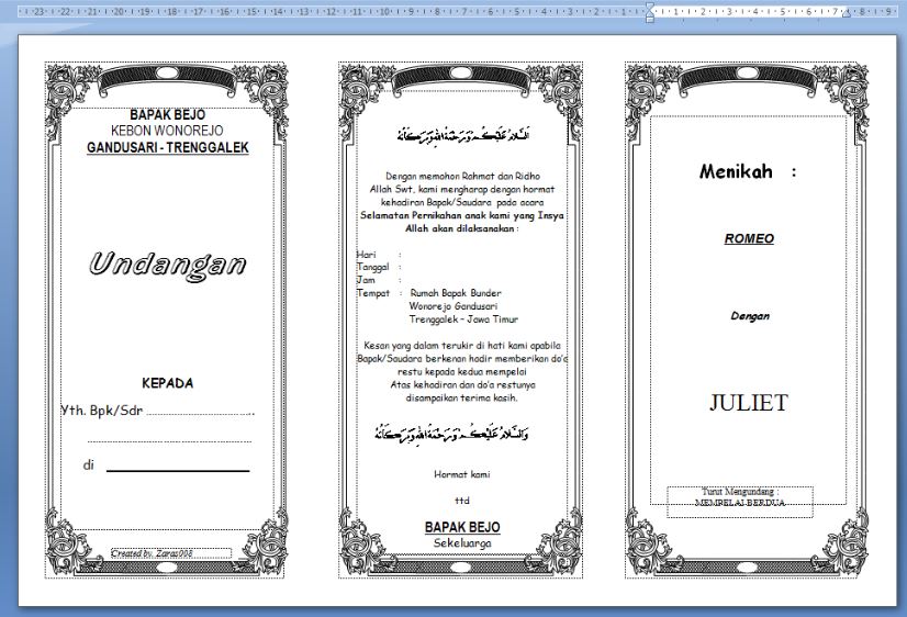 Download Undangan Pernikahan Format Word