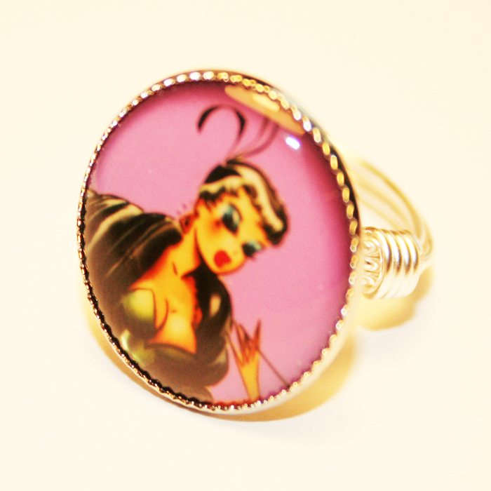 The Art of Vintage Jewelry and Design PinUp Girl Rings