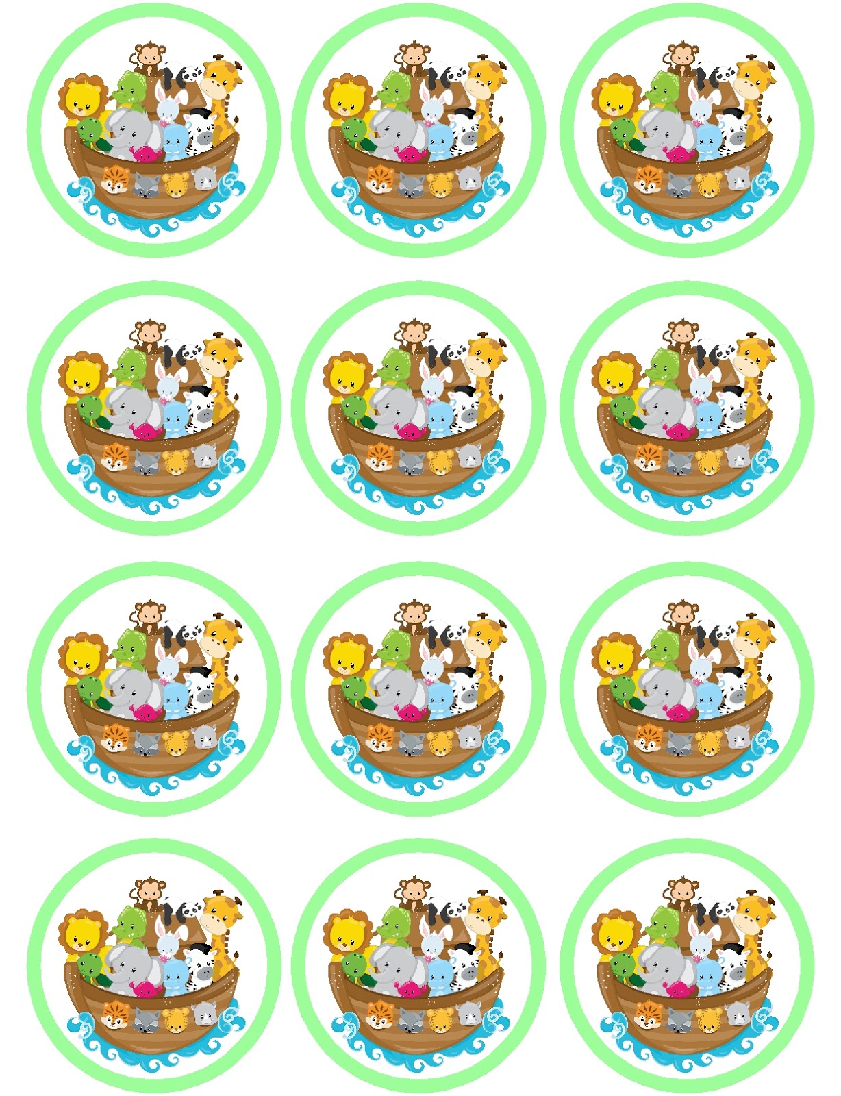 DIY Party Mom Noah's Ark Cupcake Topper Printable