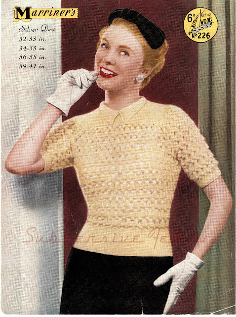 Free 1950's Knitting Pattern - Silver Dew Sweater The Vintage Pattern Files Free 1950's Knitting Pattern - Silver Dew Sweater