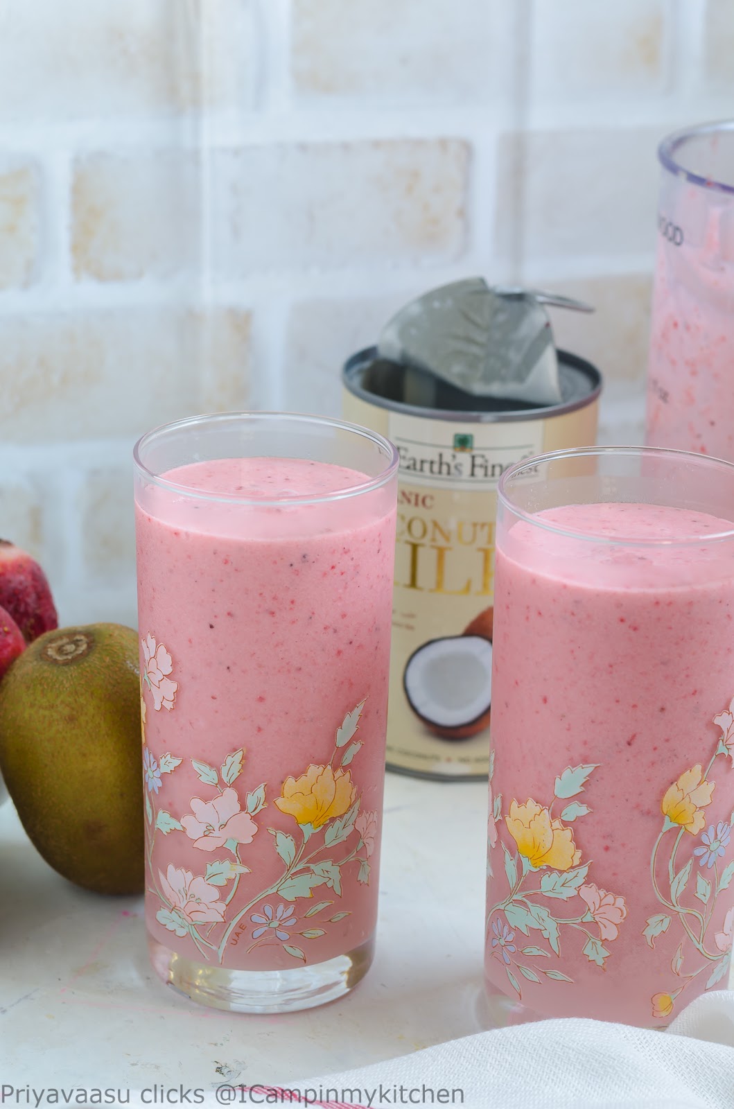 Kiwi Strawberry Coconut Milk Smoothie I Camp in my Kitchen