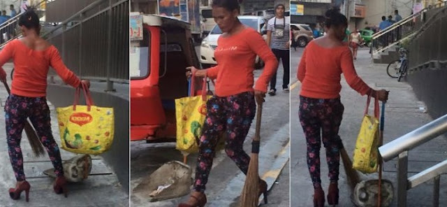 Tukang Sapu Ini Memakai High Heels Saat Bekerja Dijalanan, Tak Disangka Ribuan Netizen Memberikan... Tukang Sapu Ini Memakai High Heels Saat Bekerja Dijalanan, Tak Disangka Ribuan Netizen Memberikan...