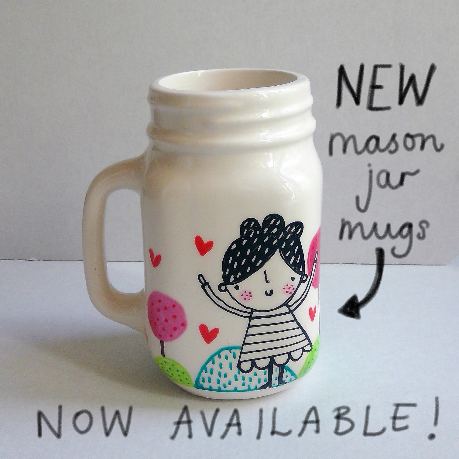 Custom ceramic mason jars now available