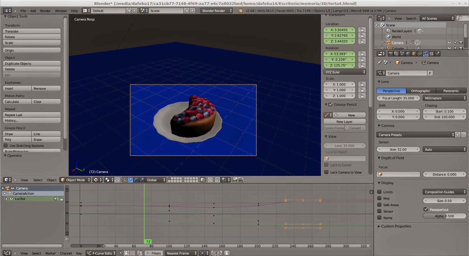 vamox [freebie] Torta de frutillas en Blender