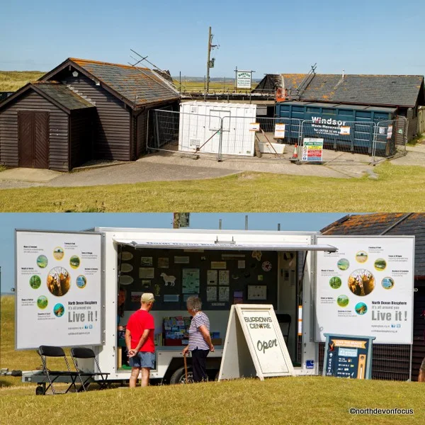 Northam Burrows Visitors Centre & temporary display area and information point. Photo copyright Pat Adams
