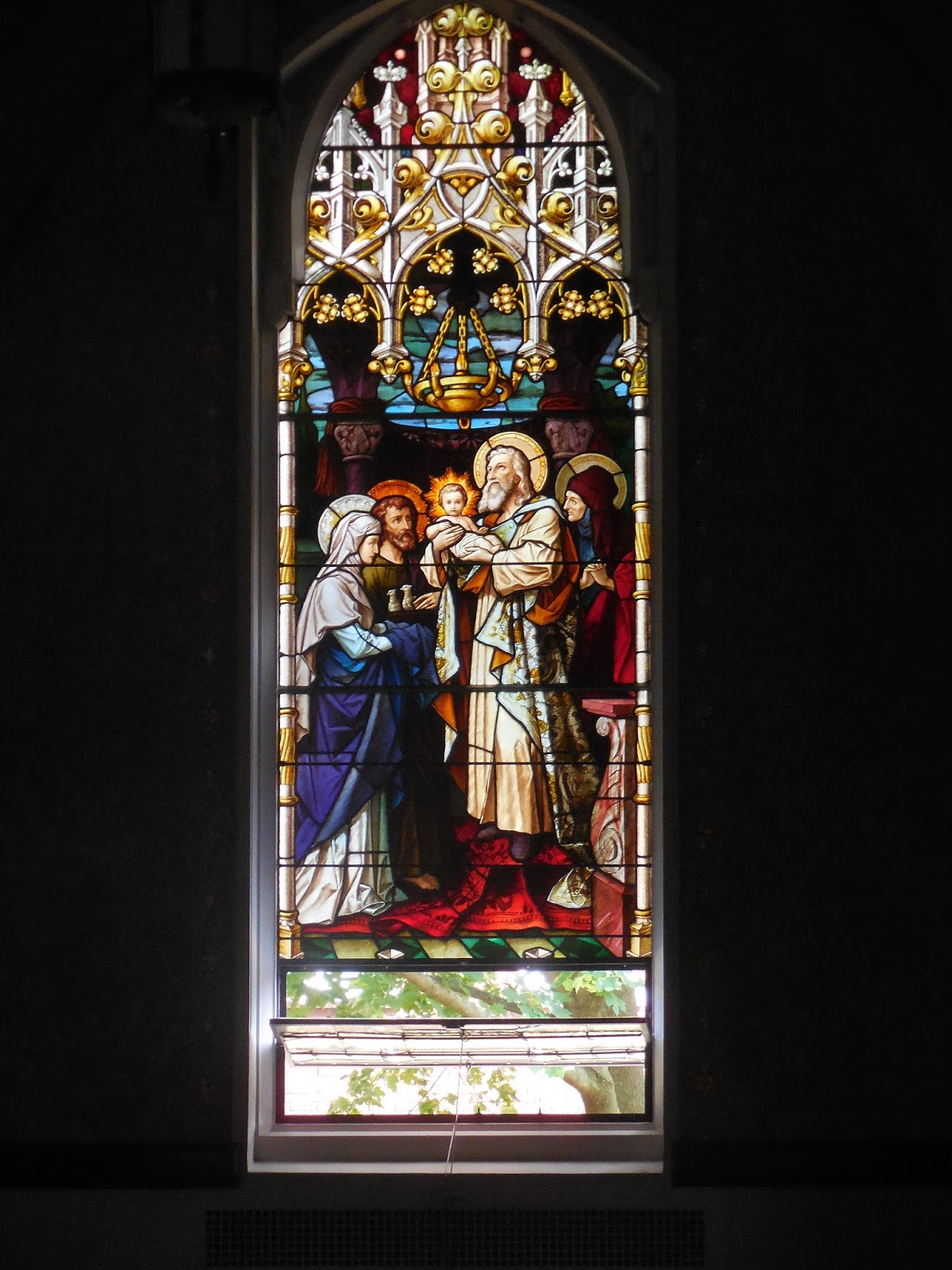 Introibo ad altare Dei Stained Glass Windows Immaculate Conception in