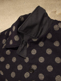 FWK by Engineered Garments "Reversible Coat / Polka Dot Jacquard in Dk.Navy Ripstop"