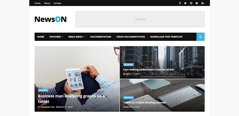 NewsOn Free Blogger Template