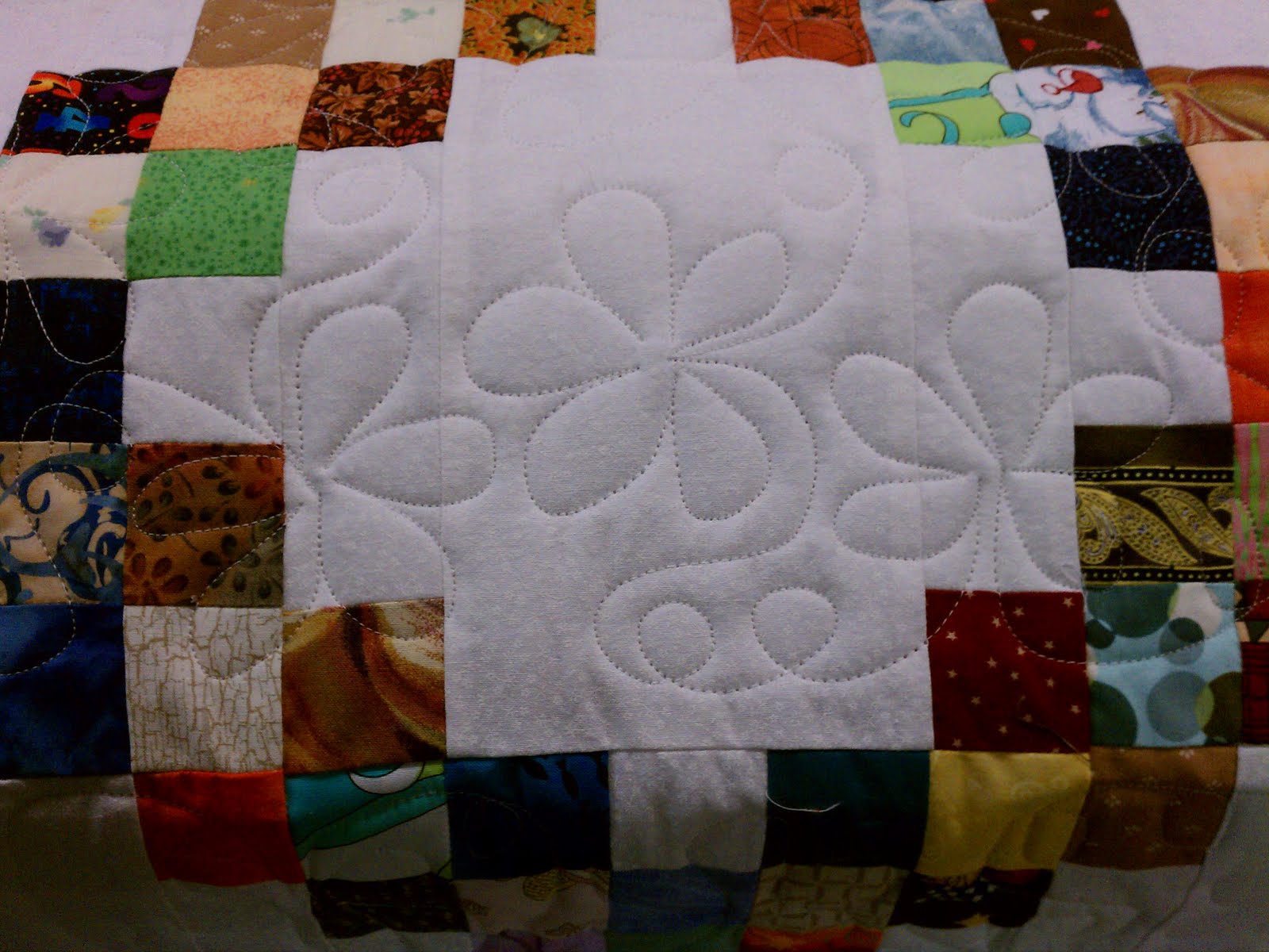Sharon's Quilt Room The Scrappy Double Irish Chain is Quilted