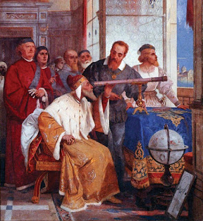 How the Milanese artist Giuseppe Bertini imagined the scene as Galileo demonstrated his telescope to the Doge