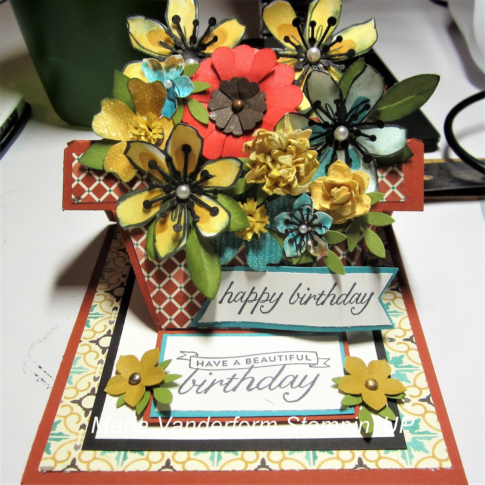 Crafty Maria's Stamping World Flower Pot Card