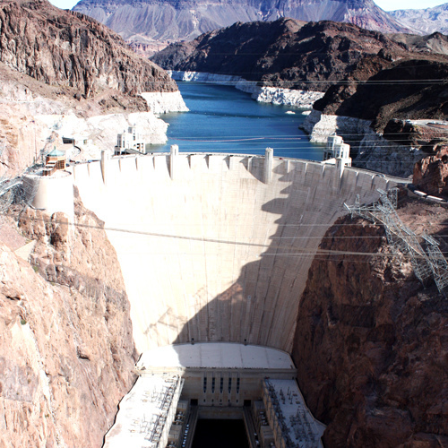 Hoover dam, the generation of electrical power that makes use of water