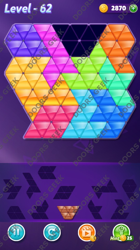 Block! Triangle Puzzle Challenger Level 62 Solution Doors Geek