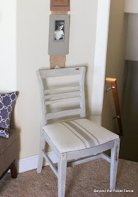 chair makeover simple seat french linen http://bec4-beyondthepicketfence.blogspot.com/2014/02/simple-seat.html
