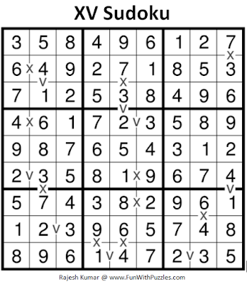 XV Sudoku (Fun With Sudoku #239)  Puzzle Answer
