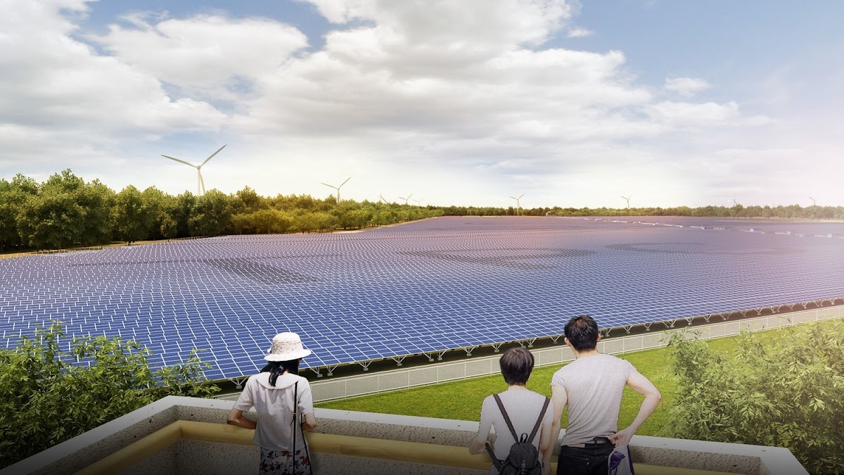 台電公司與中華電信合作，將在彰濱工業區一處佔地140公頃，以33萬9千片太陽能板，投入62億元資金，打造全國最大裝置容量可達100MW(百萬瓦)的太陽光電場。