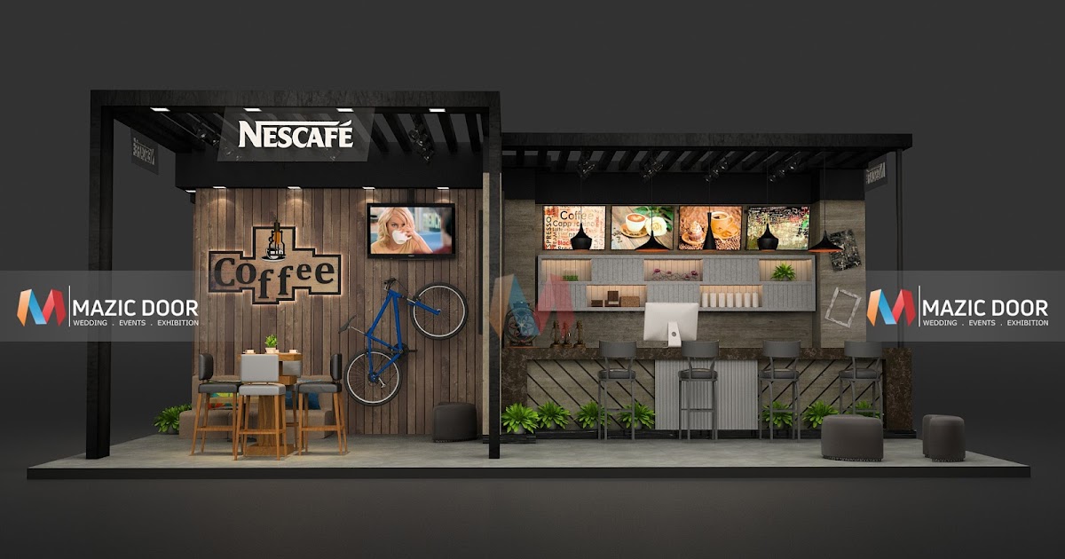 Nescafe Coffee Shop Stall Design Mazic Door