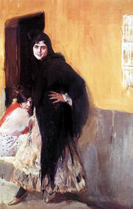 Andaluzas esperando, Joaquín Sorolla Bastida, Retratos de Joaquín Sorolla, Joaquín Sorolla y Bastida, Joaquín Sorolla, Pintor español, Retratista español, Pintores Valencianos, Sevillanas