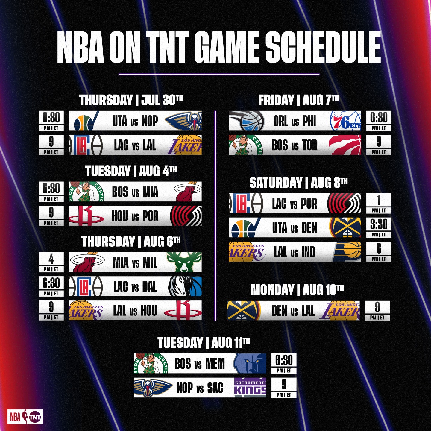 NBA releases schedule for season reboot Boston