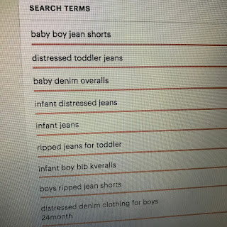 etsy seo search terms key words phrases search engine optimization google distressed baby toddler kids jeans denim handmade
