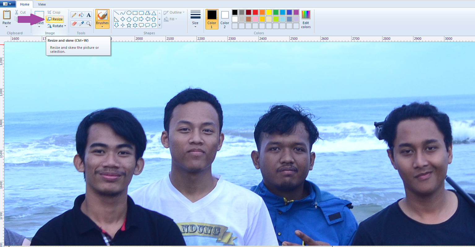 Cara Compress gambar di Paint Warung
