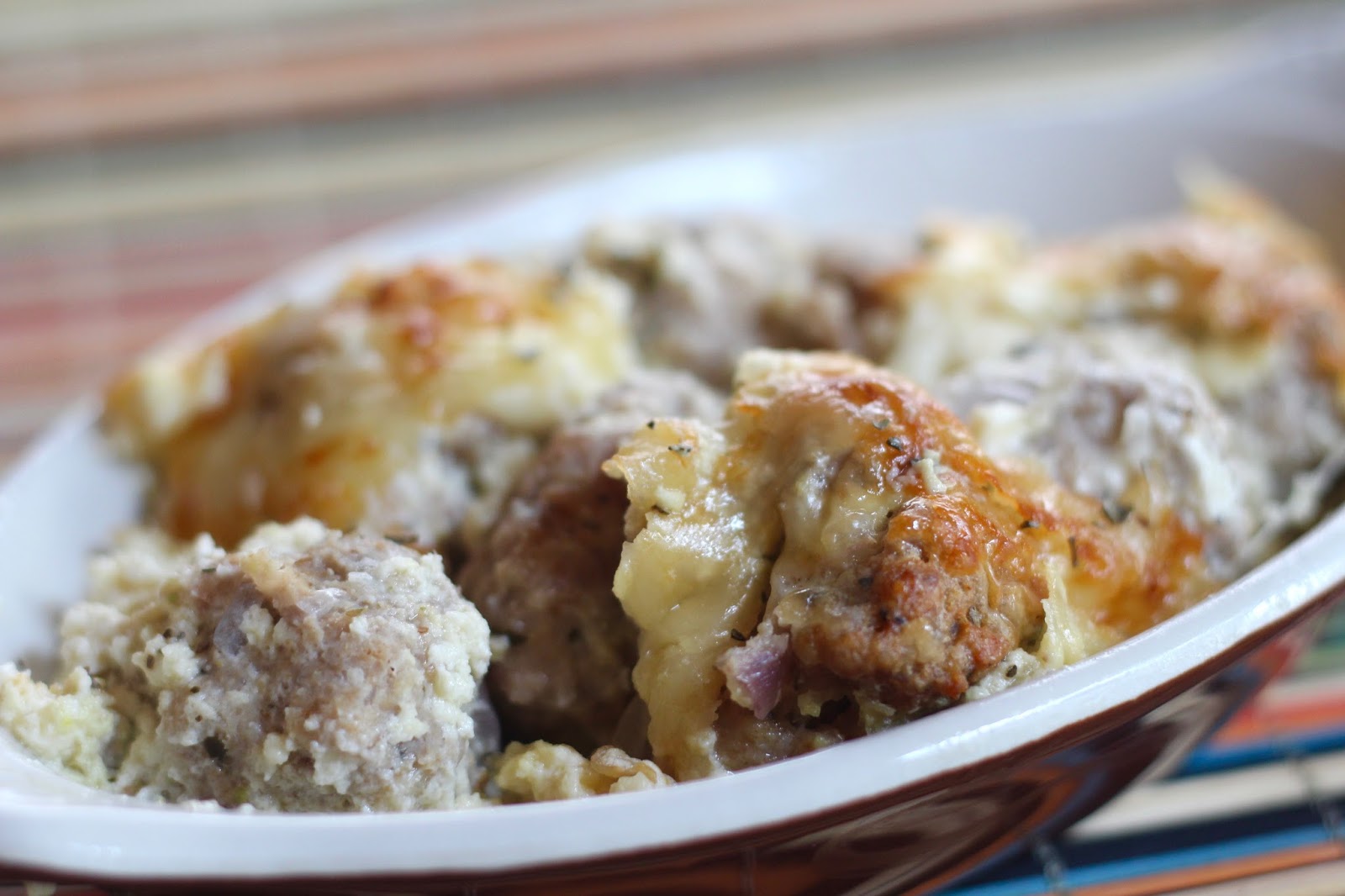 Turkey Meatballs in Yogurt Sauce Smothered in Melted Gruyere Diary of