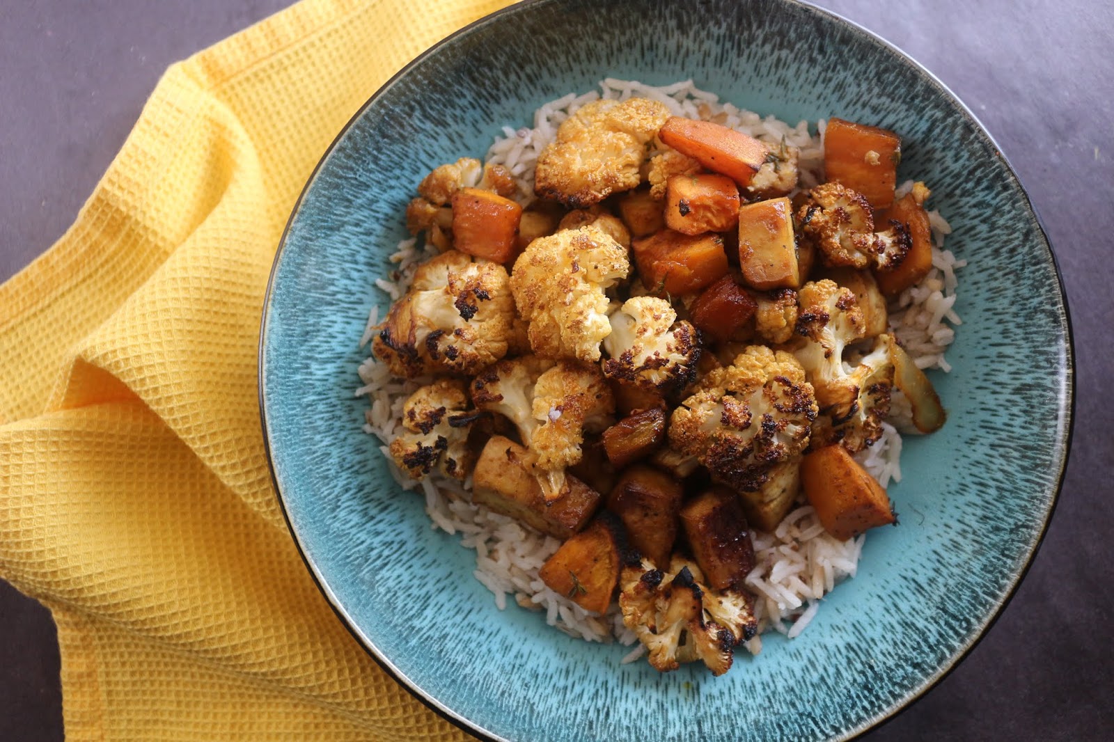 Buffalo Cauliflower Tofu Sheet Pan Dinner