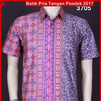 ASK12 Baju Batik Gino Ungu Tangan Pendek Bj7612K