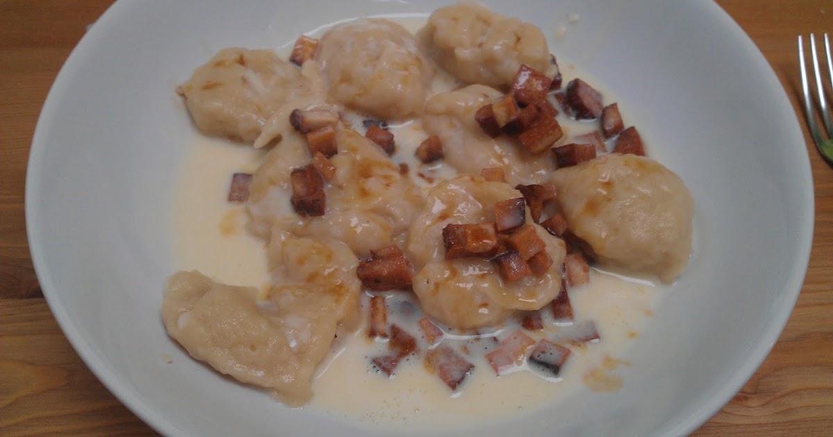 Kniddelen mat Speck, Rahm &amp; Maggi ~ my vegan Luxembourg