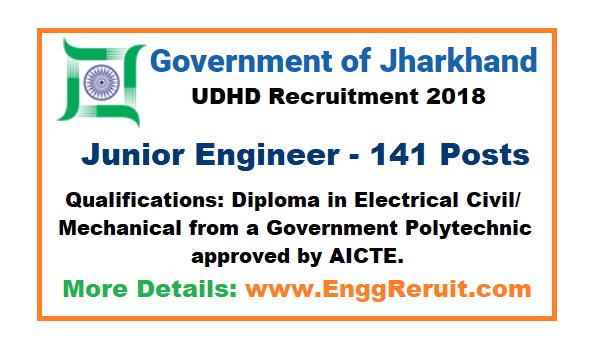 UDHD Recruitment 2018 for Junior Engineer