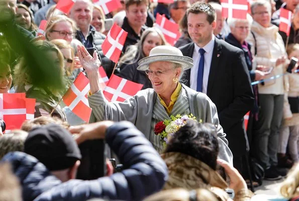 Queen Margrethe visited Borup School, Koege Mini-Town and Rehabilitation Center in Koege. Royal yacht Dannebrog