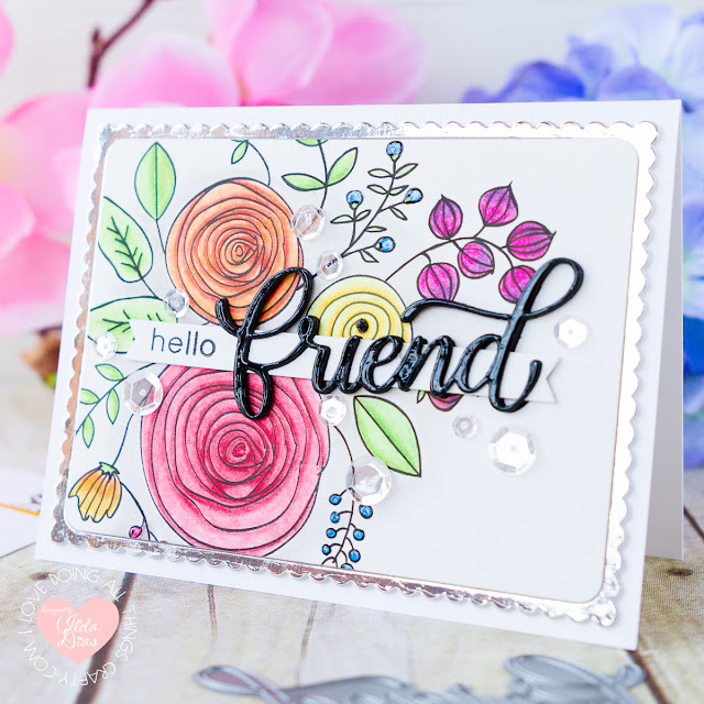 Floral Friendship Card ft. Big Friend Die for Simon Says Stamp Good Vibes Release by ilovedoingallthingscrafty