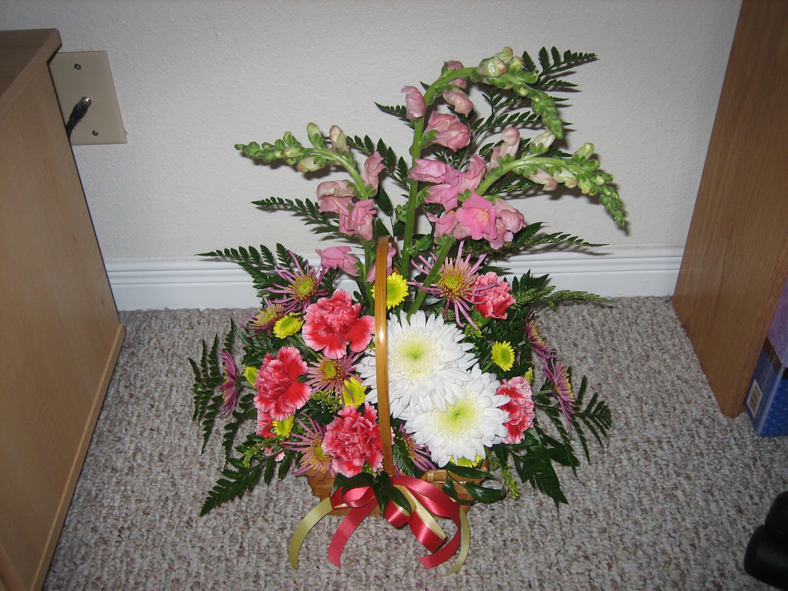 The Midwestern Wife Basket Flower Arrangement