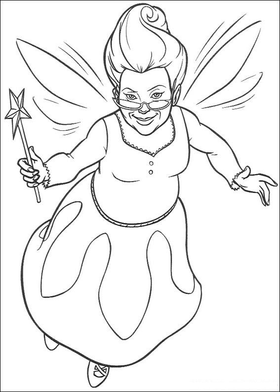 fairy godmother shrek 2 coloring pages - photo #1