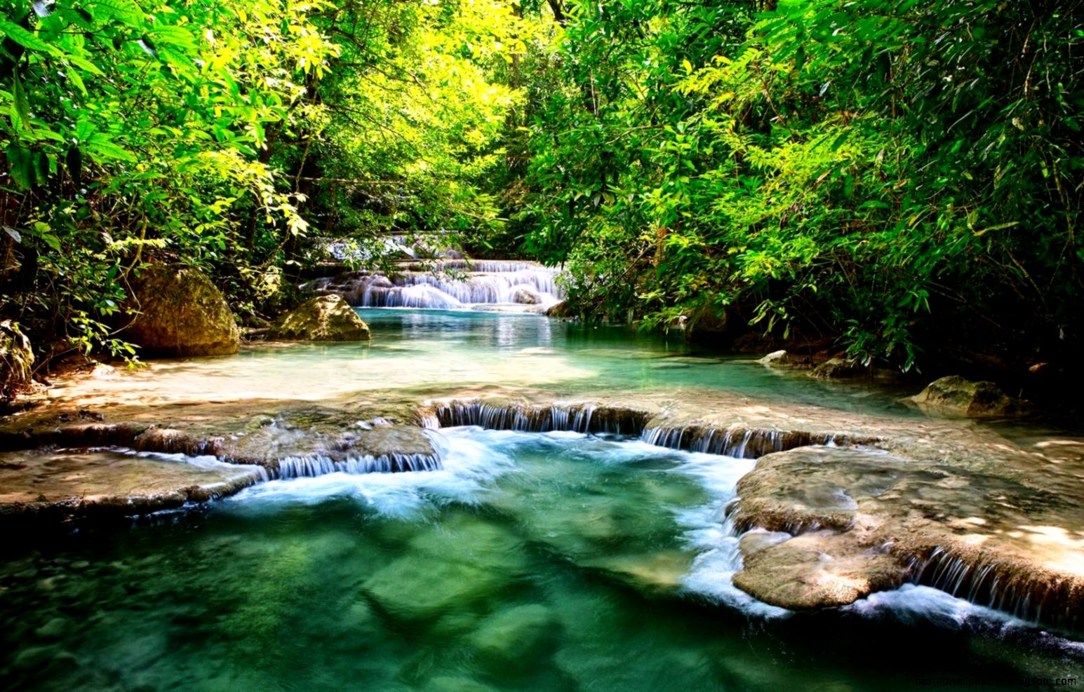 Waterfall Rainbow Nature Wallpaper