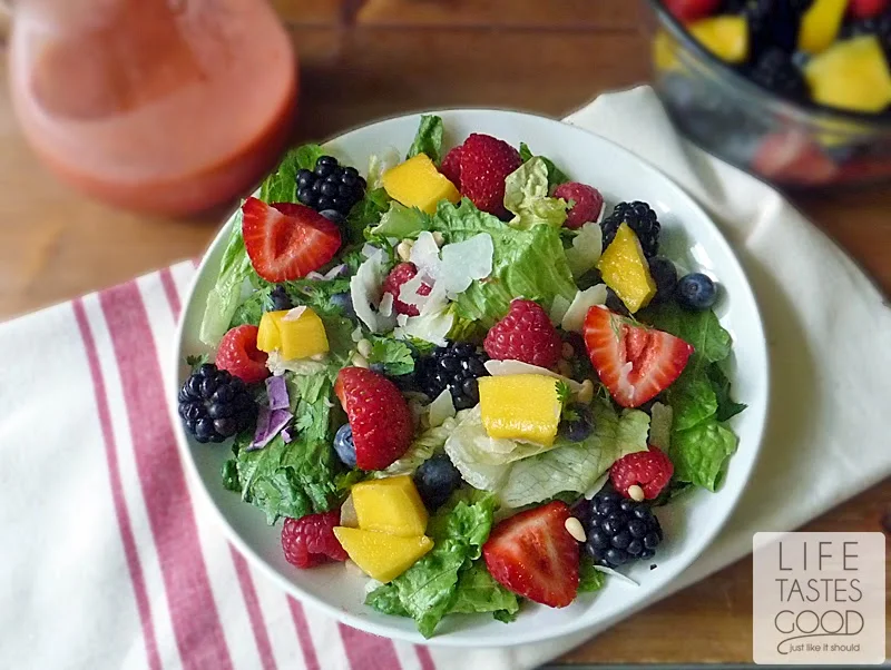 Mango Berry Fruit Salad | by Life Tastes Good is a refreshing salad full of sweet fruit! #LightMeal #Summer
