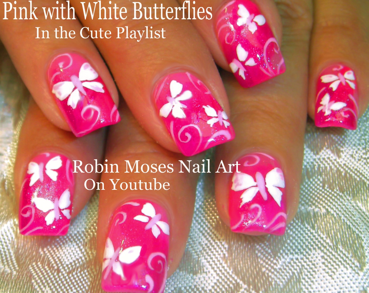 7. Glittery Butterfly Nails for a Glamorous Summer Look - wide 1