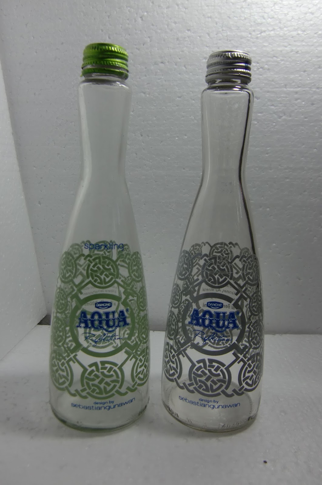 CILEGON ANTIK Sepasang Botol Aqua Desing by Sebastian Gunawan